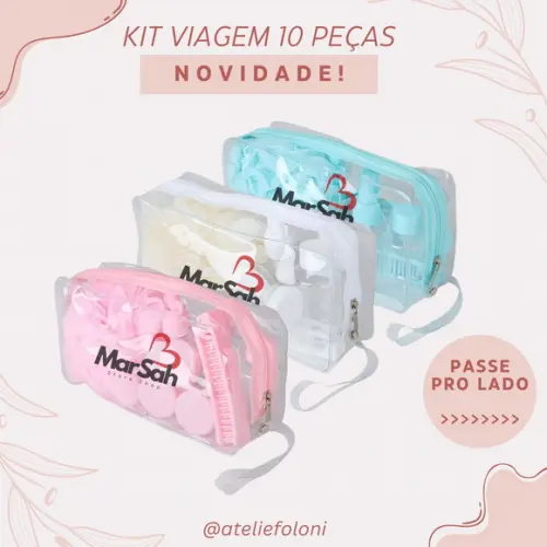 Kit Viagem com Necessaire 10 Peças Personalizado