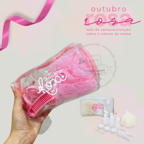 Kit Viagem 10 Peças Personalizado Outubri Rosa