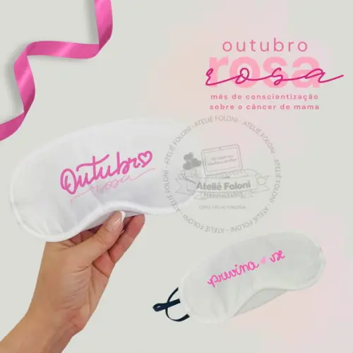 Máscara para Dormir Almofadada Outubro Rosa