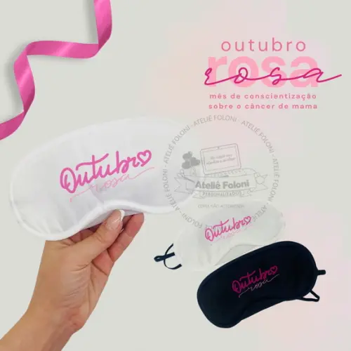 Máscara para Dormir Almofadada Outubro Rosa