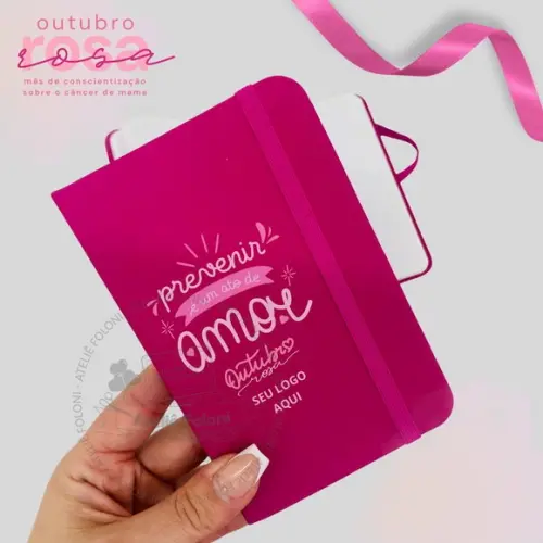 Mini Caderneta Personalizada Outubro Rosa