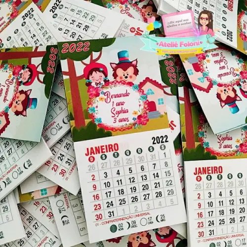 Mini Calendário com imã personalizado