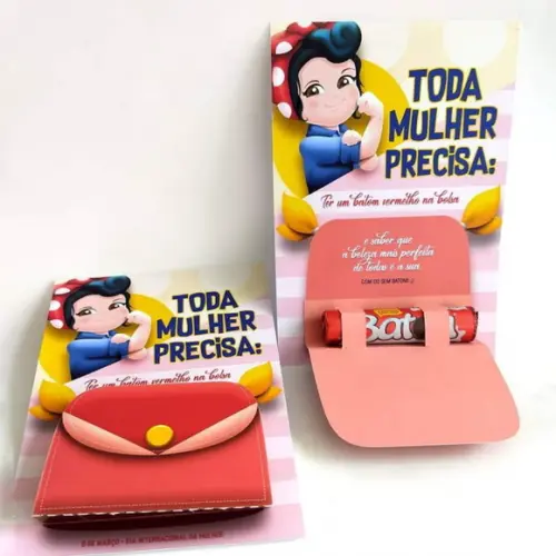 Porta Batom chocolate dia das Mulheres Personalizado