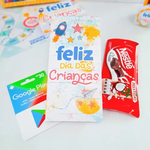 Porta Cartão e Chocolate Dia das Crianças