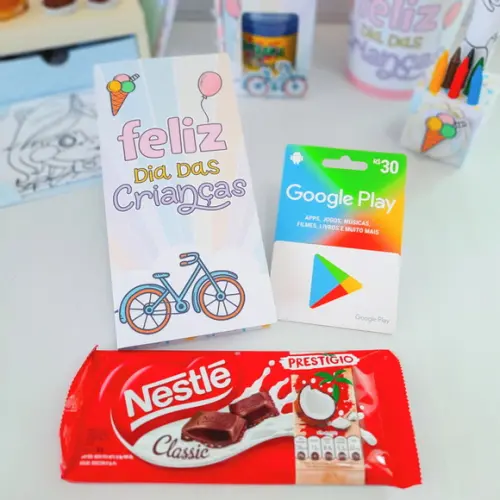 Porta Cartão e Chocolate Dia das Crianças