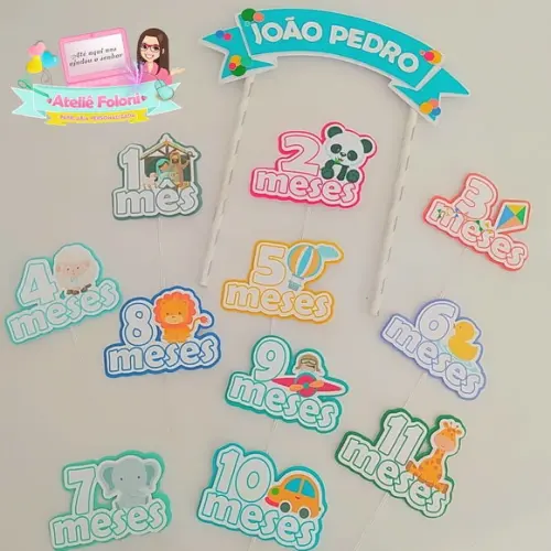 Topper meseversário são 11 meses do bebê em um só Topper
