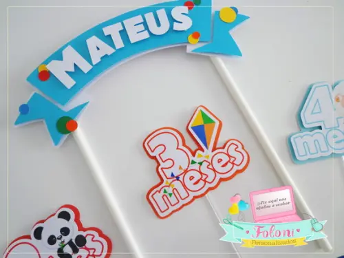 Topper meseversário são 11 meses do bebê em um só Topper