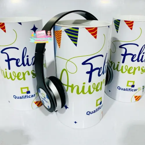Tubolata com Headphone Personalizado Aniversário Colaborador