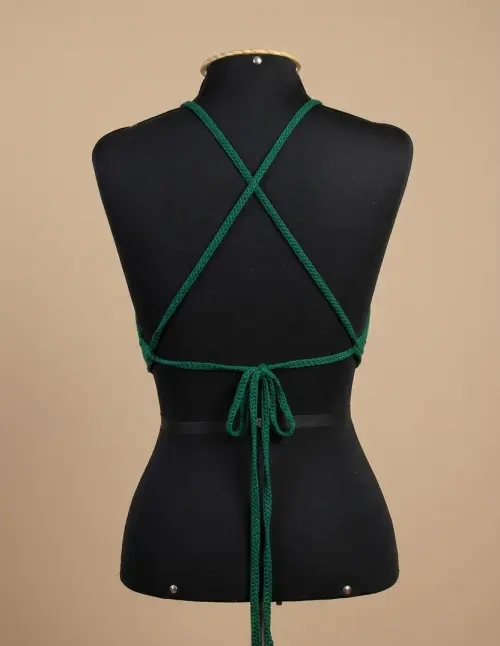 Top Cropped Crochê Brasil Frente Única
