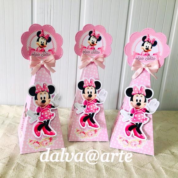 Caixinha Pirâmide Minnie Rosa
