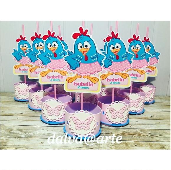 Centro de Mesa Galinha Pintadinha Candy Colors