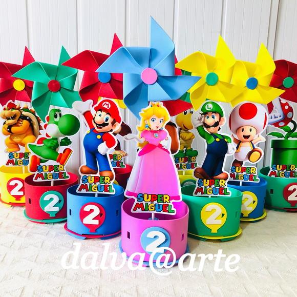 Centro de Mesa Mario Bros e Sua Turma