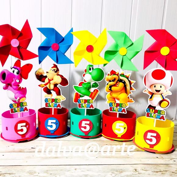 Centro de Mesa Mario Bross e Sua Turma
