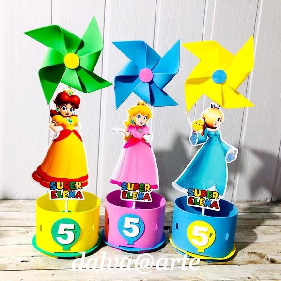 Centro de Mesa Mario Bross e Sua Turma