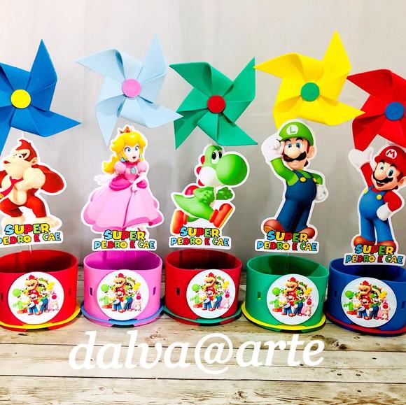 Centro de Mesa Mario Bross e Sua Turma