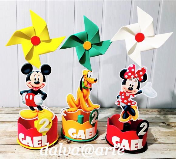 Centro de Mesa Mickey e Sua Turma