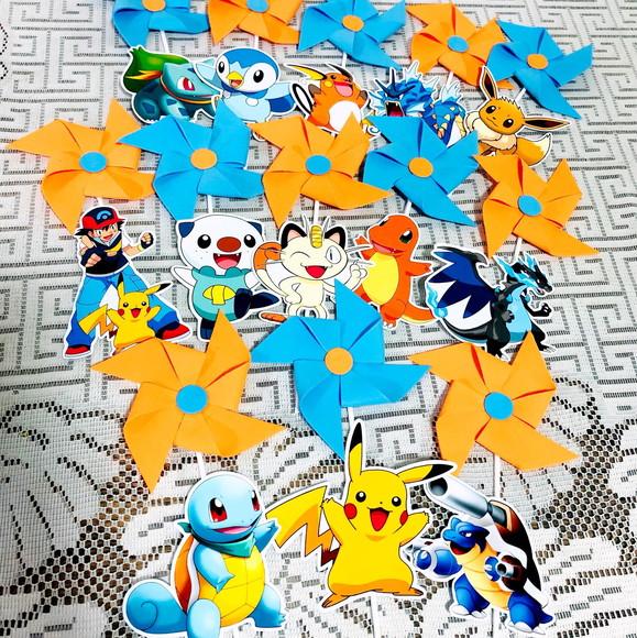 Centro de Mesa Pokémon com Catavento em E.v.a