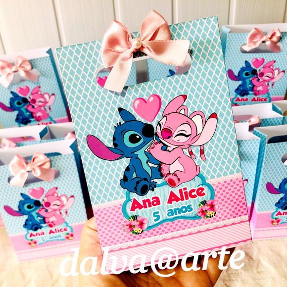 Mini Sacolinha Stitch e Angel