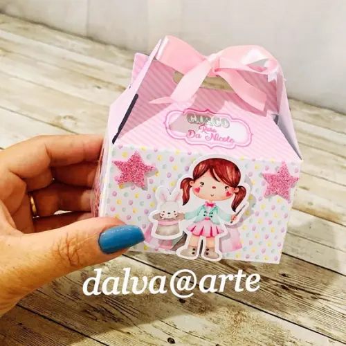 Caixinha Lancheirinha Circo Rosa