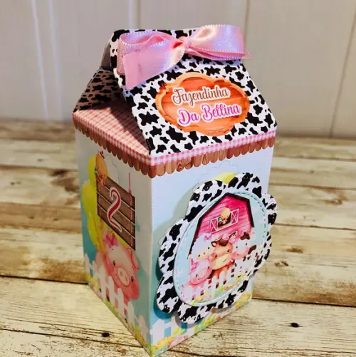 Caixinha Milk Fazendinha Rosa