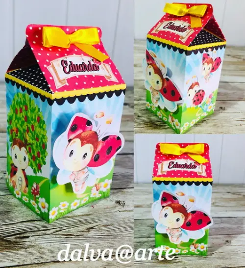 Caixinha Milk Joaninha Aquarela