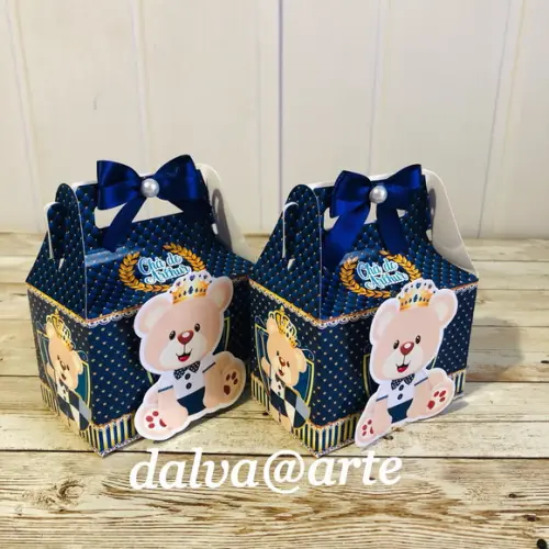 Caixinha Mini Lancheirinha Ursinho Rei