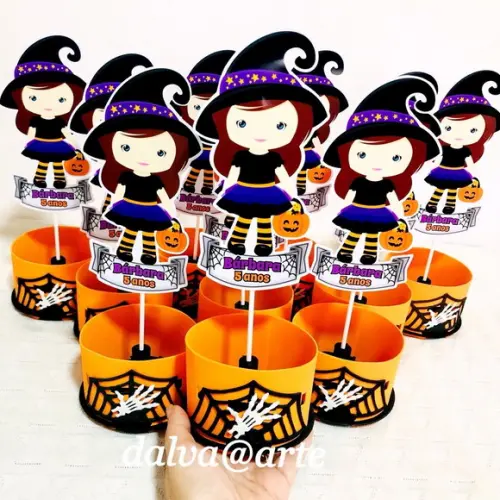 Centro de Mesa Halloween Bruxinha