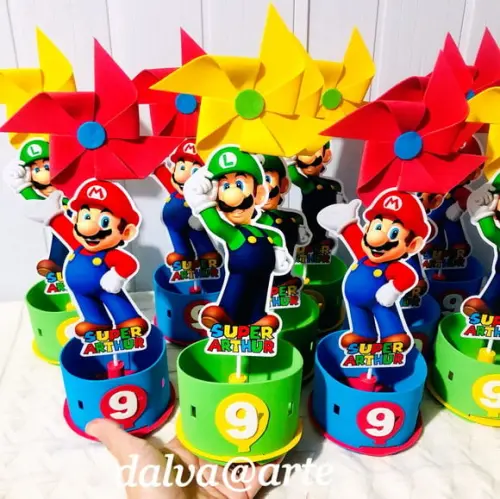 Centro de Mesa Mario Bros e Luigi