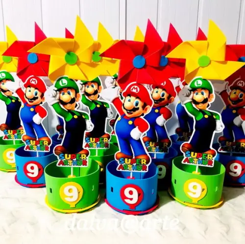 Centro de Mesa Mario Bros e Luigi