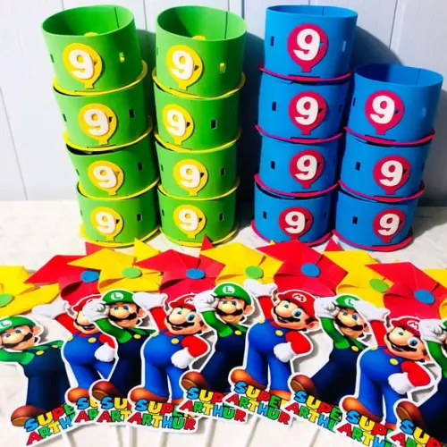 Centro de Mesa Mario Bros e Luigi
