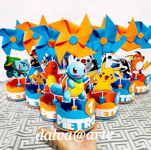 Centro de Mesa Pokémon com Catavento em E.v.a