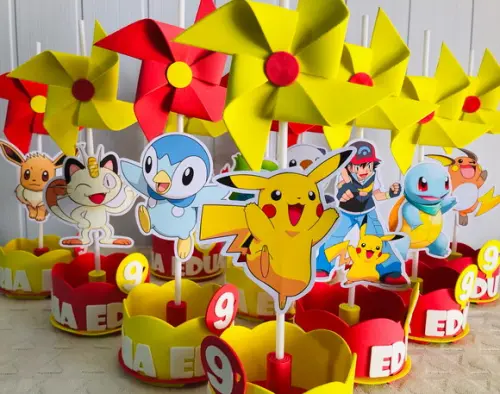 Centro de Mesa Pokémon com Catavento em E.v.a