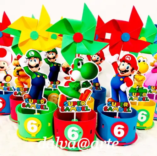 Centro de Mesa Turma do Mario Bros