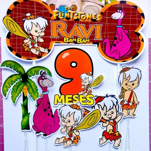 Topo de Bolo Bam Bam Flintstones