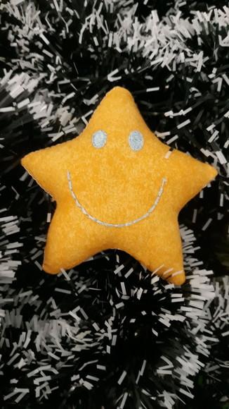 Kit 10 Estrelas de Tecido para Árvore de Natal