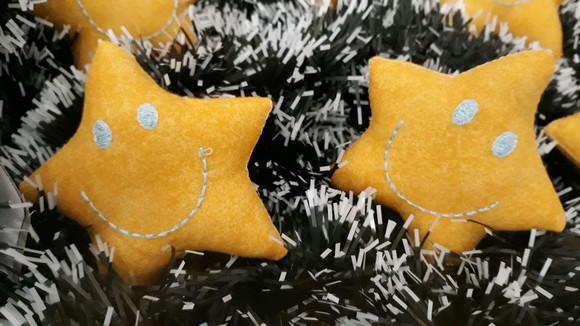 Kit 10 Estrelas de Tecido para Árvore de Natal