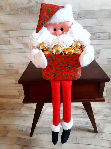 Papai Noel em Feltro Pote Porta Bombons