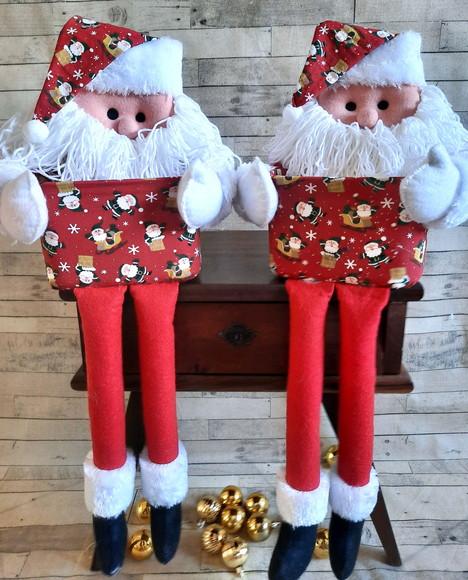 Papai Noel em Feltro Pote Porta Bombons