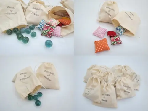 Cinco Marias de tecido estampado