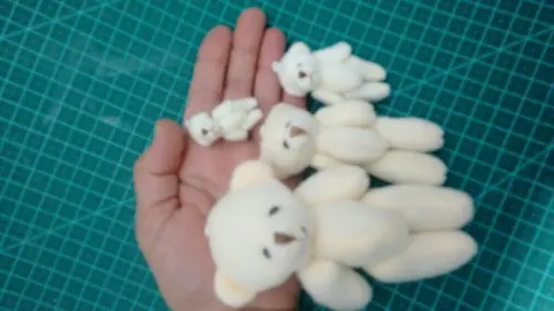 Família Ursinhos de pelúcia bege 4 peças