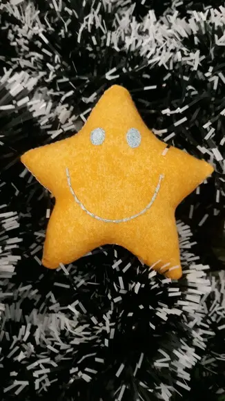 Kit 10 Estrelas de Tecido para Árvore de Natal