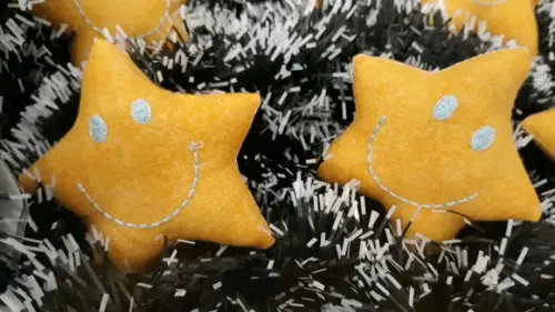 Kit 10 Estrelas de Tecido para Árvore de Natal