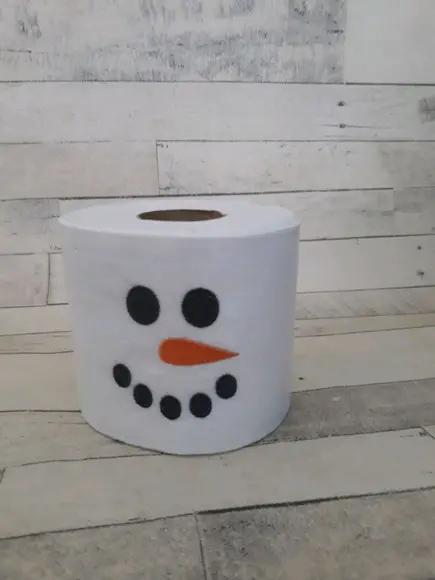 Kit 3 Porta Papel Higiênico de Feltro Bordado Boneco de Neve