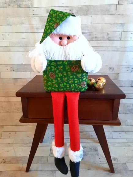 Papai Noel em Feltro Pote Porta Bombons