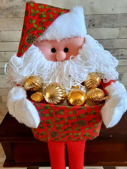 Papai Noel em Feltro Pote Porta Bombons