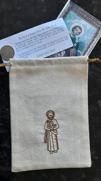 Saquinho de São José Bordado Kit