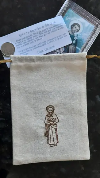Saquinho de São José Bordado Kit
