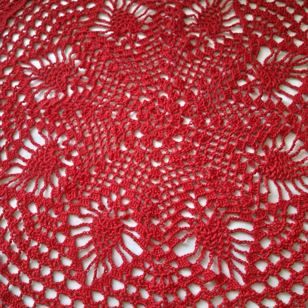 centro de mesa em crochê vermelho - pronta entrega peça única
