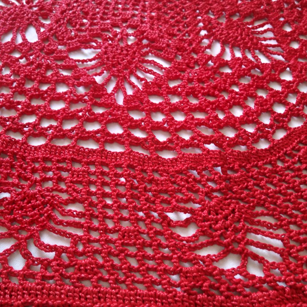 centro de mesa em crochê vermelho - pronta entrega peça única