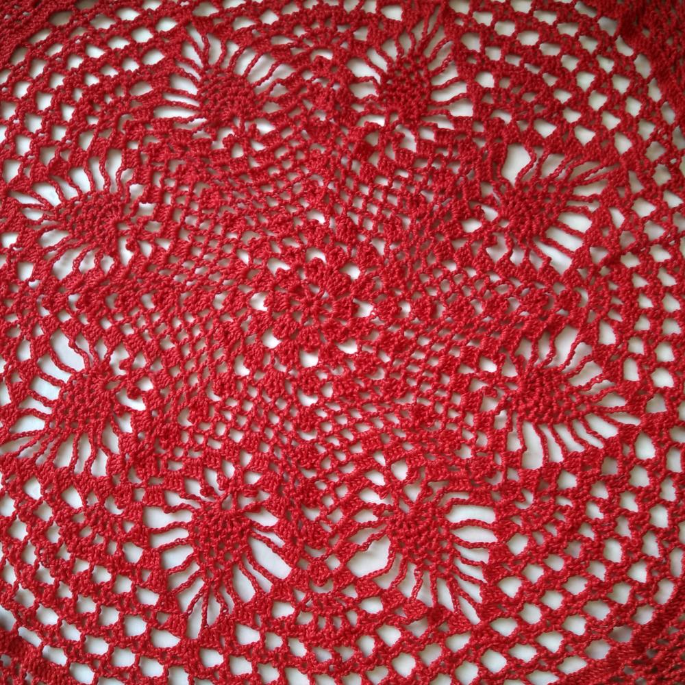 centro de mesa em crochê vermelho - pronta entrega peça única